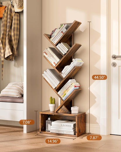 6 Tier Tree Bookshelf with Lights, LED Book Tree Bookcase
